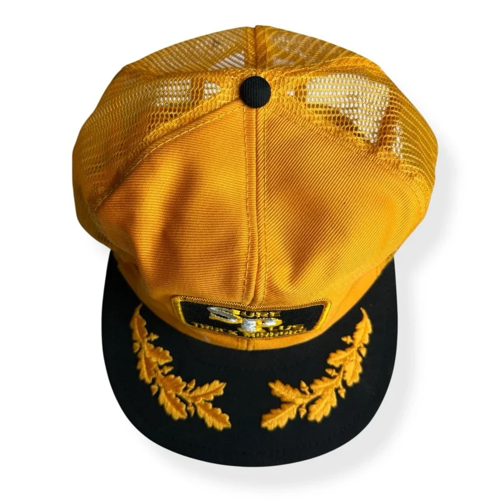 Vintage‎ Sure Plus Truck Mirrors Hat Gold Leaf Mesh Snapback Trucker Cap 80s